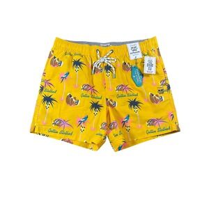 Party Pants Swim Trunks Sloth Captain Gettin' Slothed Sz Large New 4.5" Inseam